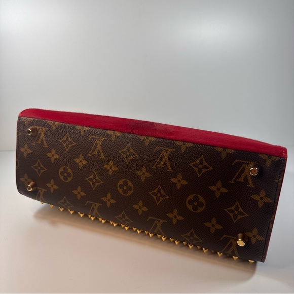 Louis Vuitton Monogram Calf Hair Spikes Iconoclasts Christian Louboutin Tote Red - Picture 11 of 16